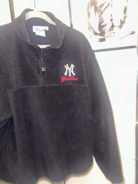 Vintage Adidas MLB New York Yankees Quarter-Zip Fleece Pullover Jacket